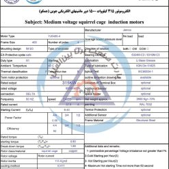 الکتروموتور YJS جمکو 315kw1500rpm - تصویر 3