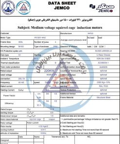 الکتروموتور YK جمکو 220kw1500rpm - تصویر 3