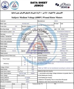 الکتروموتور YR جمکو 250kw1500rpm - تصویر 3