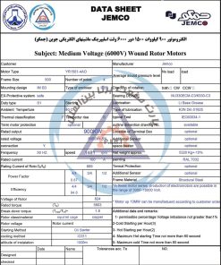 الکتروموتور YR جمکو 900kw1500rpm - تصویر 3