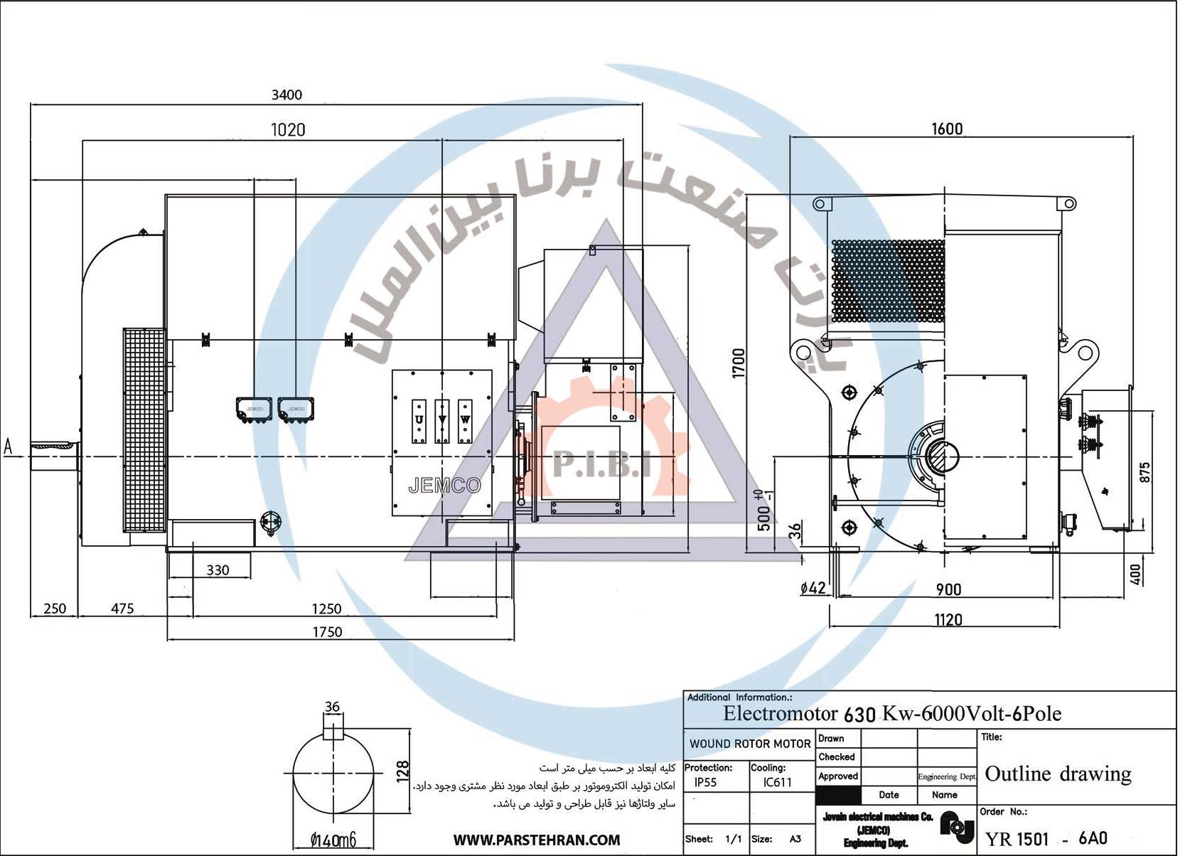 الکتروموتور YR جمکو 630kw1000rpm - تصویر 2
