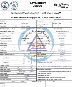 الکتروموتور YR جمکو 500kw750rpm - تصویر 3