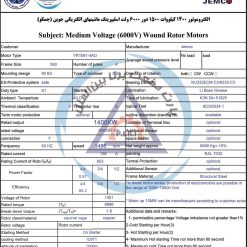 الکتروموتور YR جمکو 1400kw1500rpm - تصویر 3