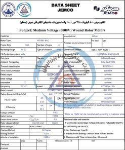 الکتروموتور YR جمکو 800kw750rpm - تصویر 3