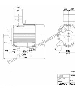 Alternative view of الکتروموتورجمکو 110KW 1500rpm (B3)