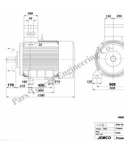 Alternative view of الکتروموتورجمکو 75KW 1000rpm (B3)