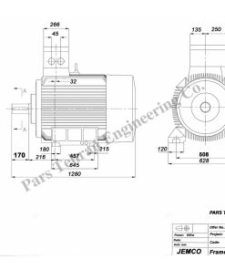 Alternative view of الکتروموتورجمکو 90KW 1000rpm (B3)