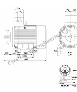 Alternative view of الکتروموتورجمکو 200KW 1000rpm (B3)
